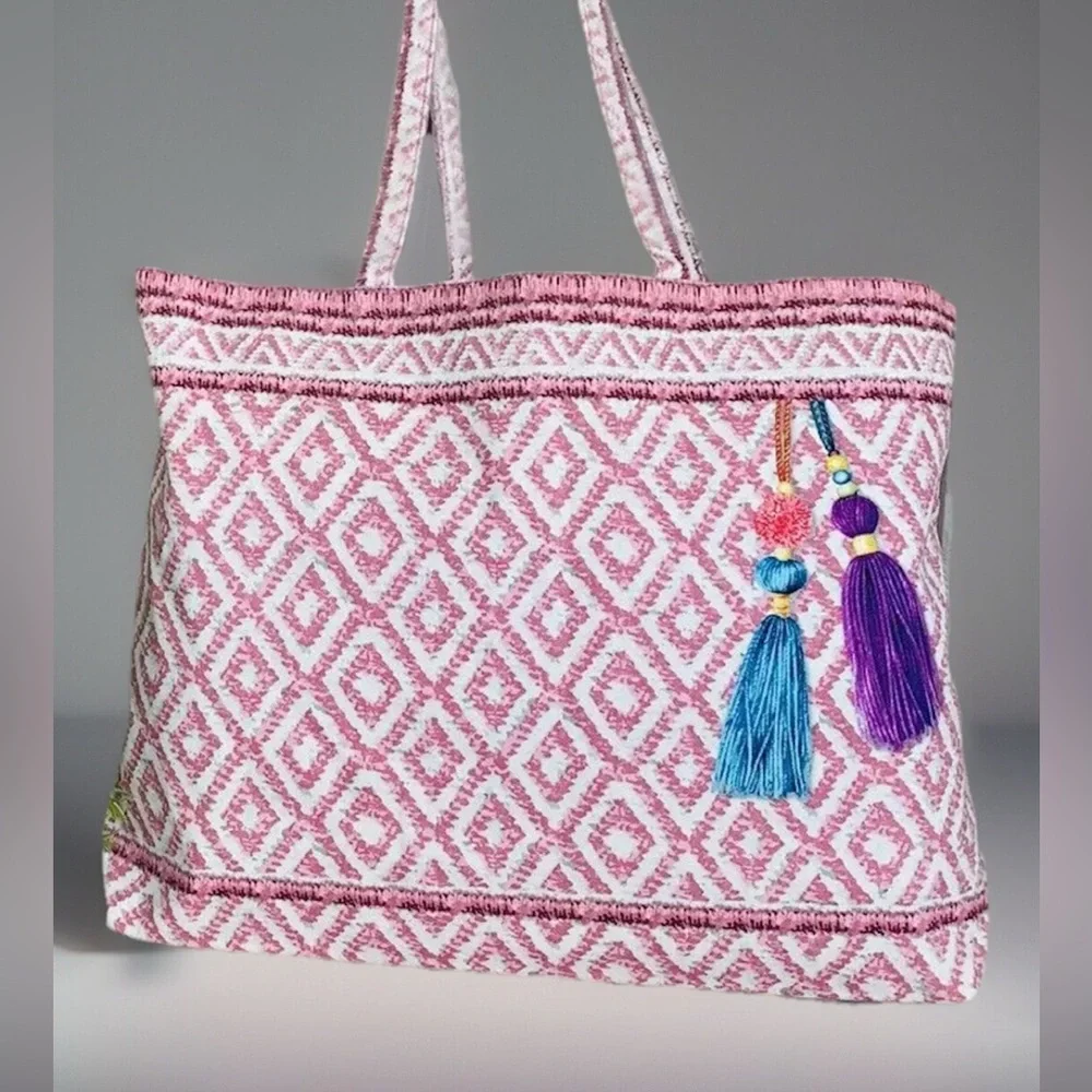 Estée Lauder Pink & Gold Cloth Bag Tote 💐🆕💐 Limited Edition Cloth Tote